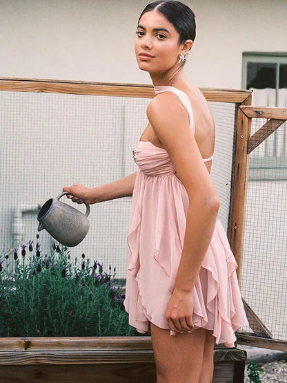 Vestido Curto Tendência Babados Modern Ariel