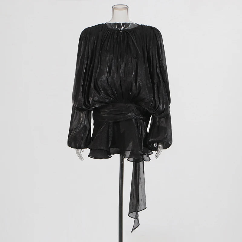 Vestido Curto com Saia de Babados Assimétrico Modern Bela