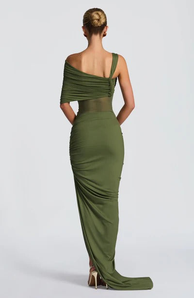 Vestido Longo Assimétrico com Fenda Modern Azurae