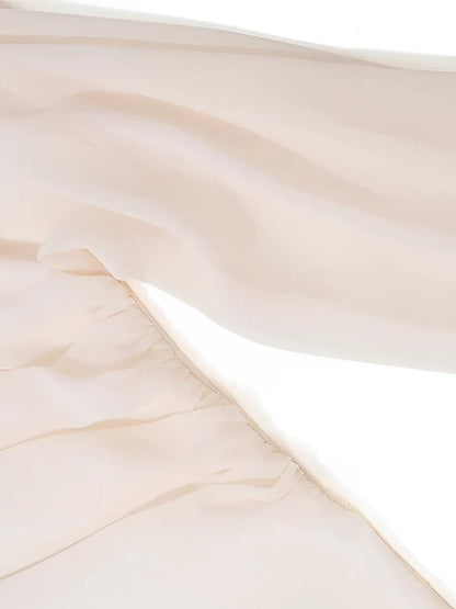 Blusa Feminina Manga Longa com Flor em Chiffon Modern Ella