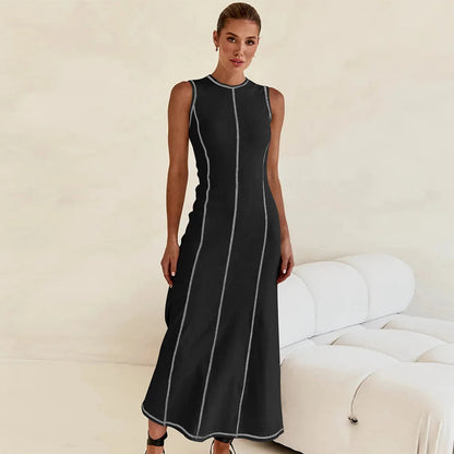 Vestido Midi de Malha Sem Mangas Modern Eleganza