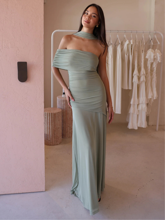 Vestido Longo com Tule Modern Aura