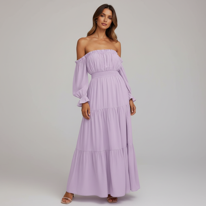 Vestido Longo Ombro a Ombro – leveza e elegância que abraçam o seu corpo