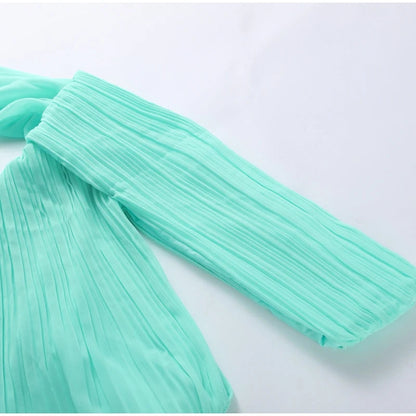 Vestido Longo Elegante Plissado Modern Eva