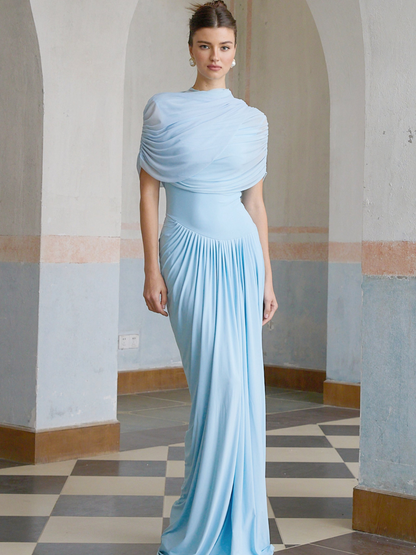 Vestido Longo Drapeado Assimétrico Modern Catherine