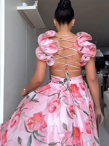 Vestido Longo Floral Modern Lumara