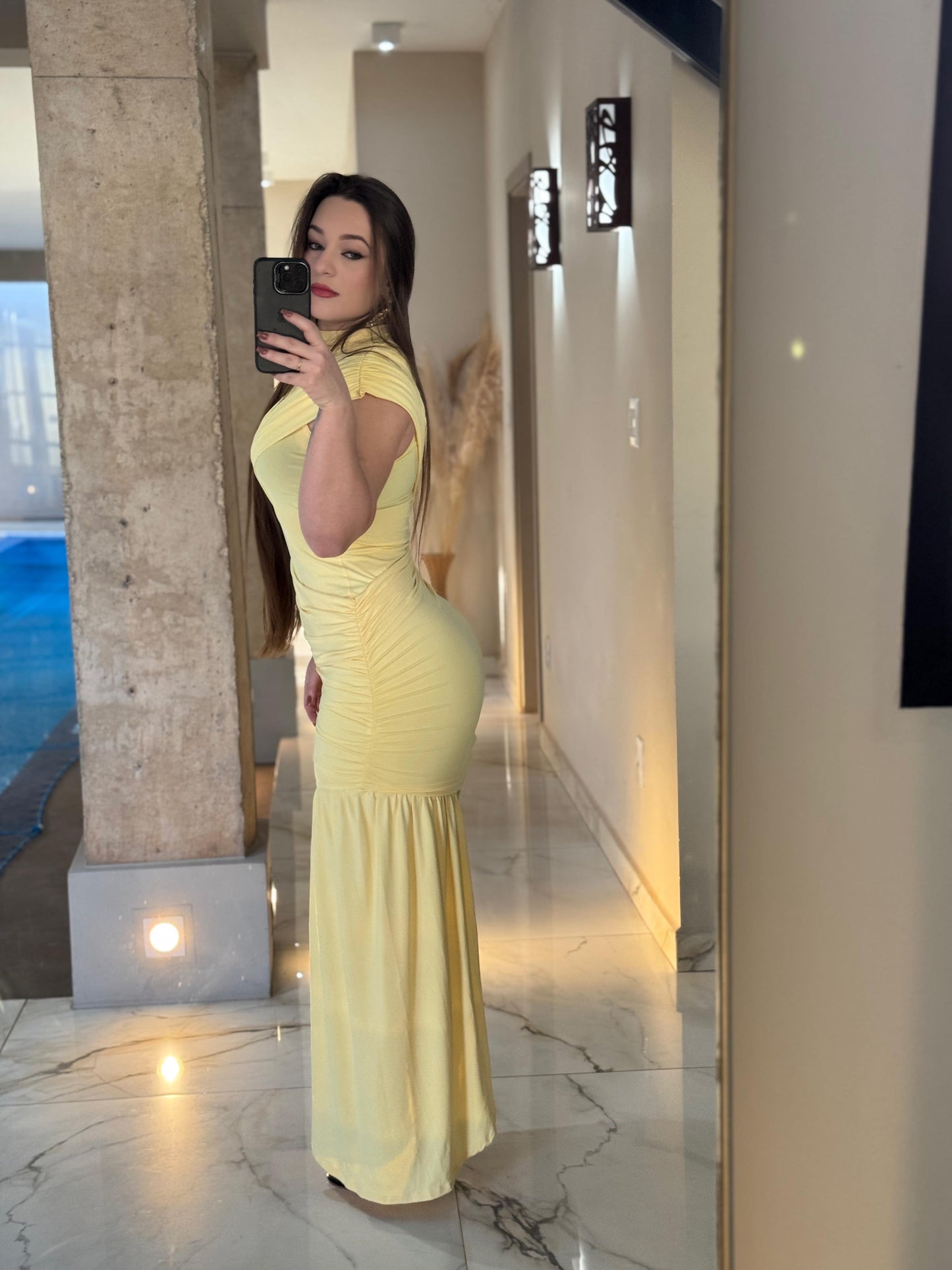 Vestido Curto Detalhe Lateral Pendurado Assimétrico Modern Lorena