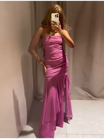 Vestido Longo sem Mangas com Babados Modern Millie