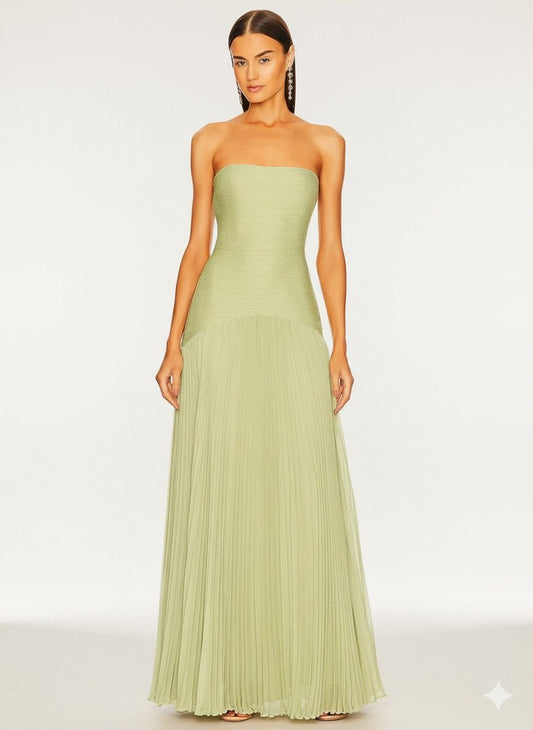 Vestido Longo Saia Plissada Modern Elysie