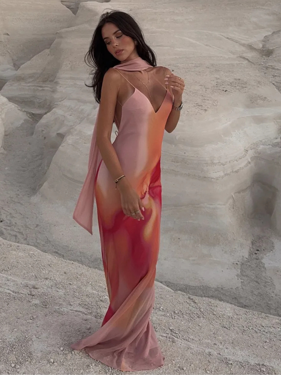 Vestido Longo Decote no Busto Modern Moana