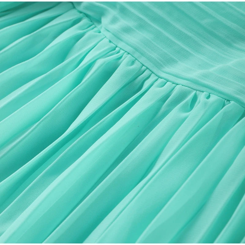 Vestido Longo Elegante Plissado Modern Eva