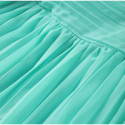 Vestido Longo Elegante Plissado Modern Eva