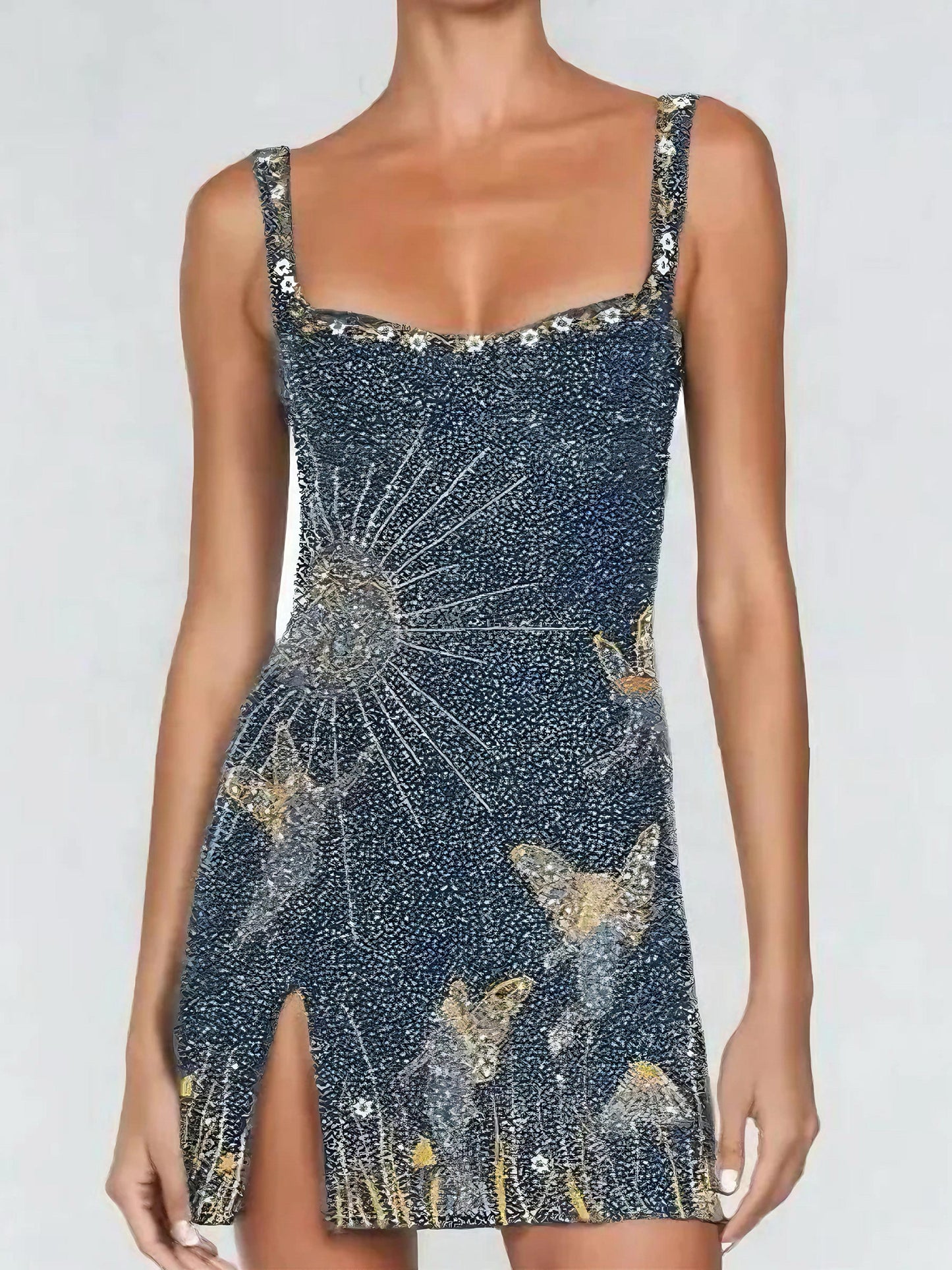 Vestido Curto Paetê Modern Pérola