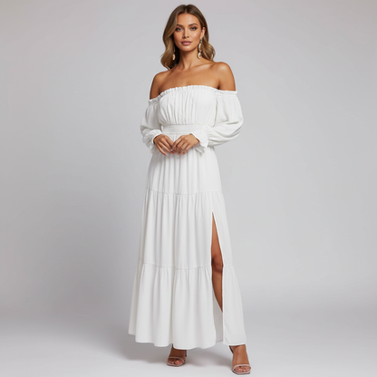 Vestido Longo Ombro a Ombro – leveza e elegância que abraçam o seu corpo