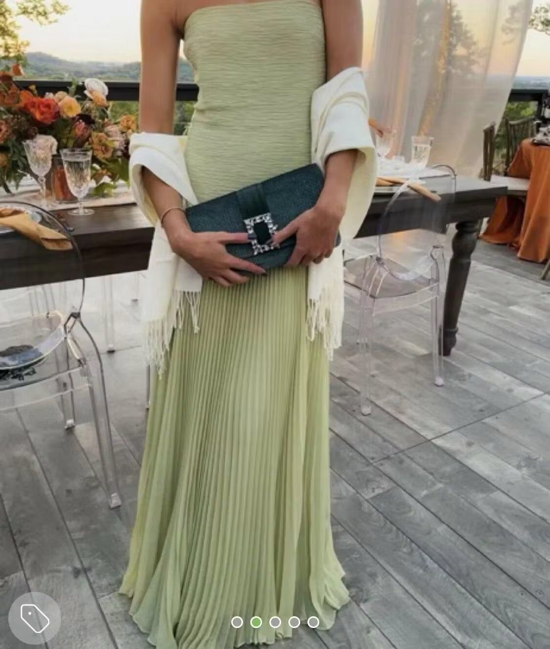 Vestido Longo Saia Plissada Modern Elysie