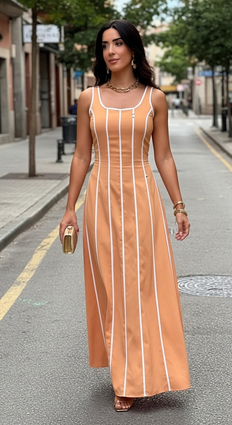 Vestido Aurora Lines – leveza e elegância em movimento