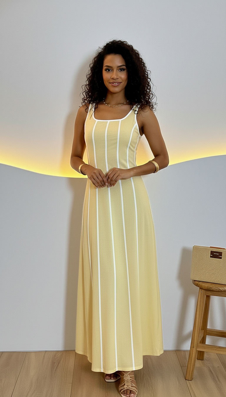 Vestido Aurora Lines – leveza e elegância em movimento