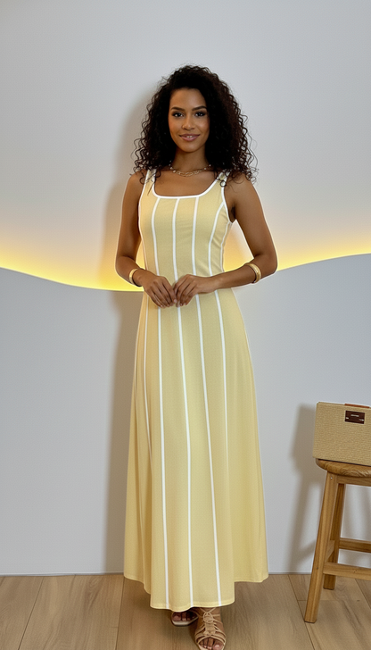 Vestido Aurora Lines – leveza e elegância em movimento