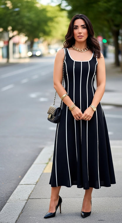 Vestido Aurora Lines – leveza e elegância em movimento