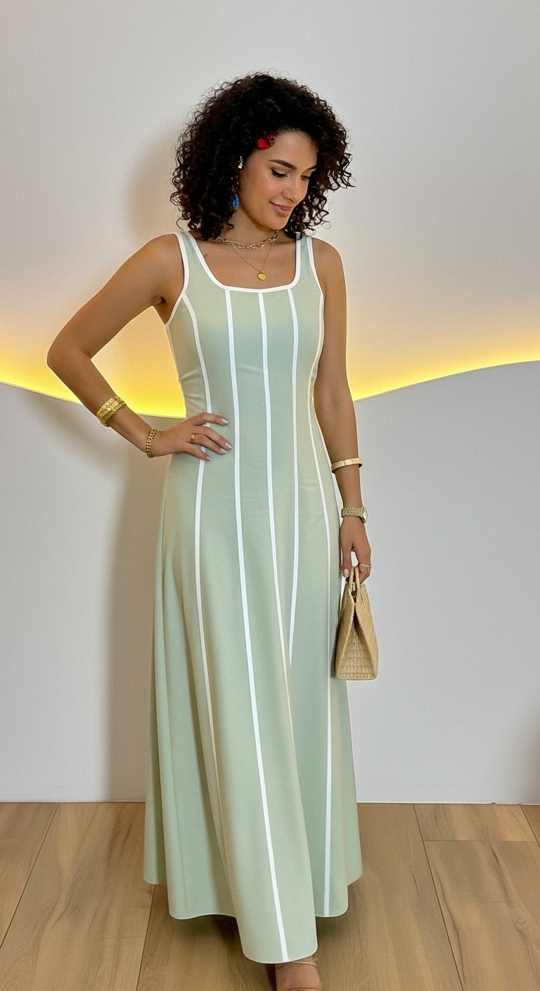 Vestido Aurora Lines – leveza e elegância em movimento