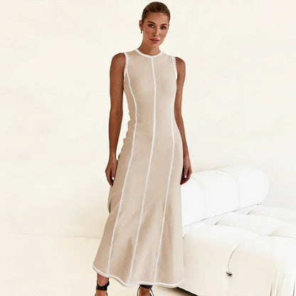 Vestido Midi de Malha Sem Mangas Modern Eleganza