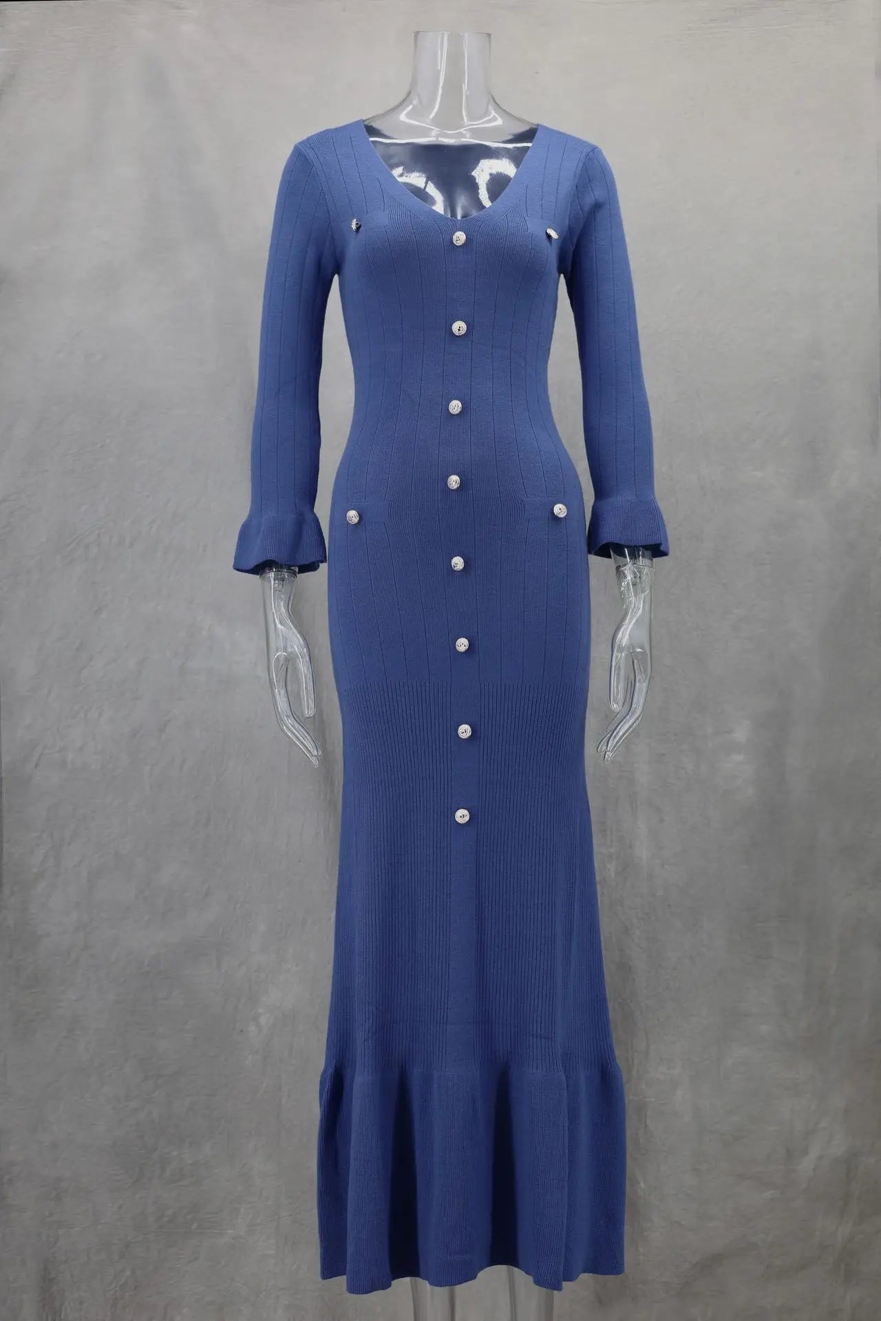 Vestido Manga Longa Flare Tricô Modal Modern Arilene