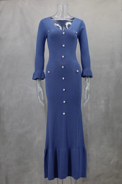 Vestido Manga Longa Flare Tricô Modal Modern Arilene