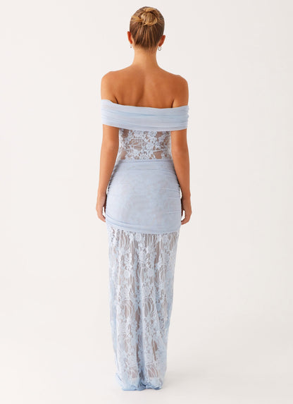 Vestido Ombro a Ombro Rendado Com Detalhe Pendurado Modern Gracie