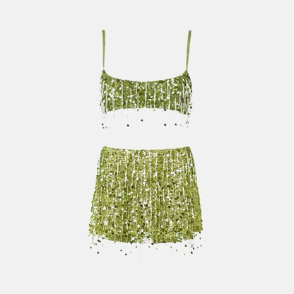 Cropped e Saia Paetê Modern Soleil