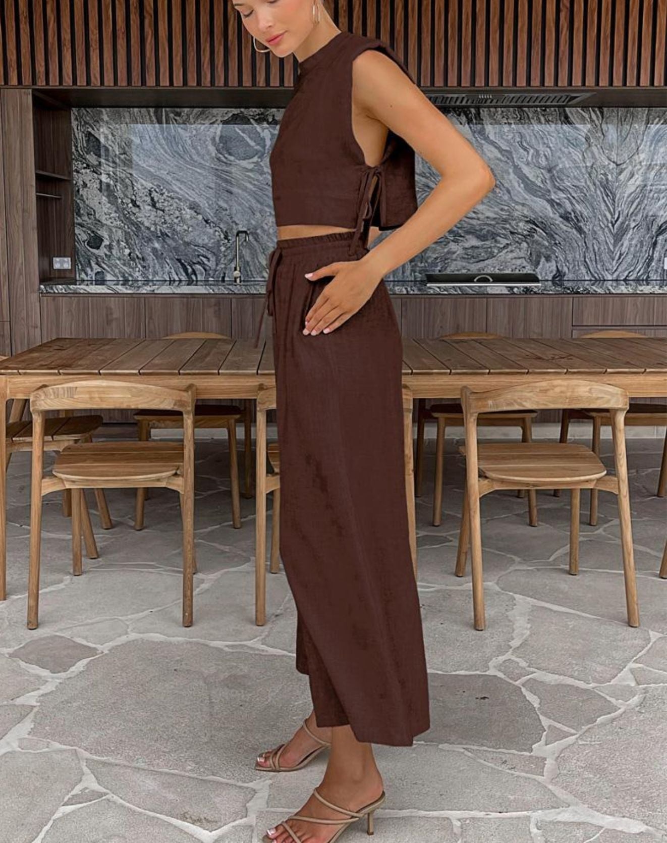 Conjunto de Linho Cropped + Calça Pantacourt