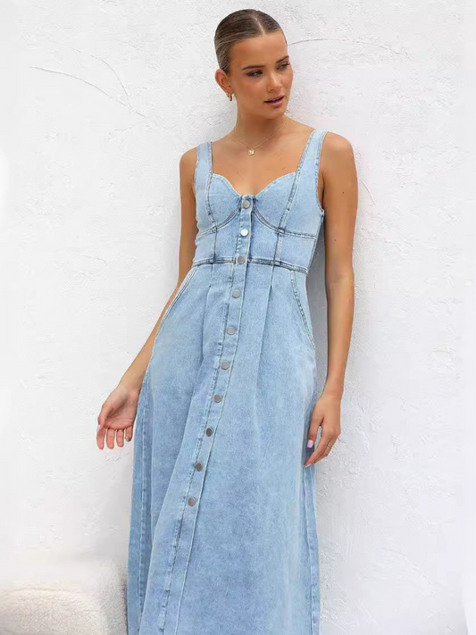Vestido Midi Jeans Modern Gaya