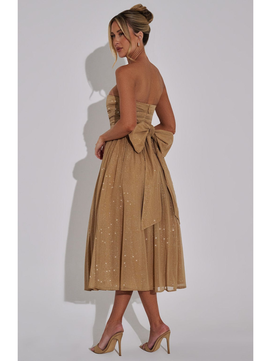 Vestido Midi Sem Alças de Brilho Modern Glam Luxo - FULL