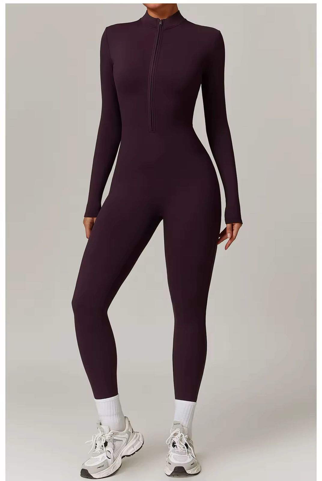 Macacão Longo de Manga Longa Com Zíper Modern Waffle