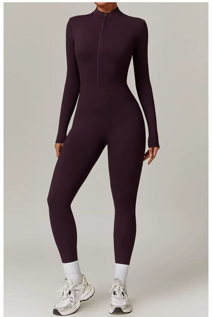 Macacão Longo de Manga Longa Com Zíper Modern Waffle