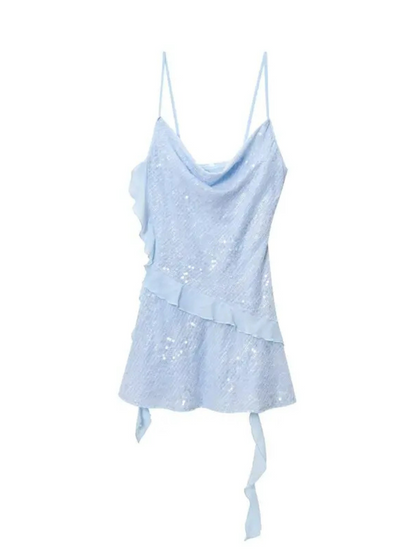 Vestido Curto de Paetê Tendência Modern Layse