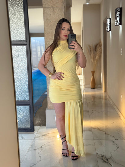 Vestido Curto Detalhe Lateral Pendurado Assimétrico Modern Lorena